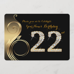 22do, invitación del cumpleaños, diamante del