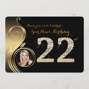 22do, invitación del cumpleaños, diamante del