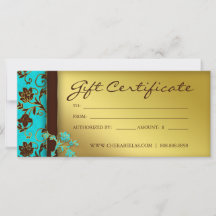 232 Certificados De Regalo Salon Spa Gold Floral