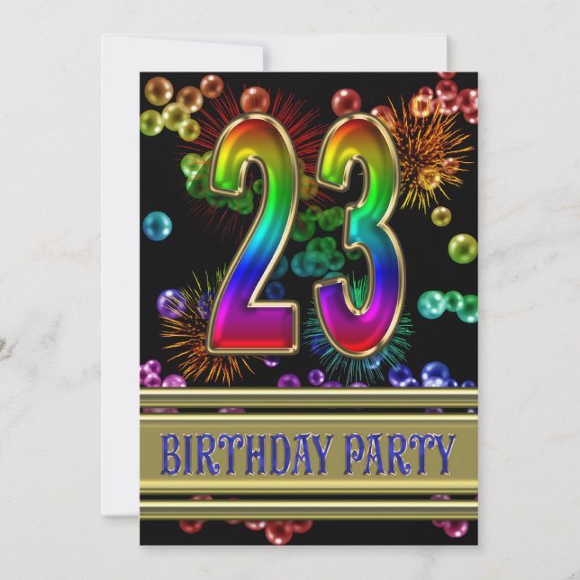 23 cumpleaños invitación con burbujas (Anverso)