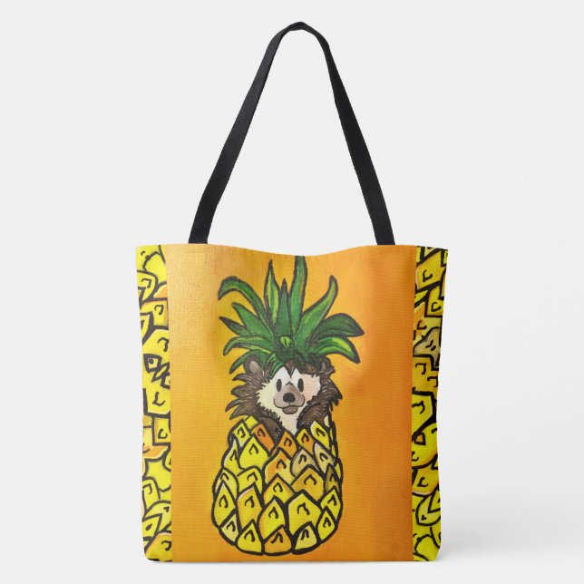 248 - Hedgehog y la piña - Bolsa Tote (Reverso)
