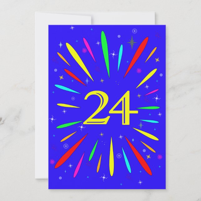 24.ª explosión de invitación a fiesta de cumpleaño (Anverso)