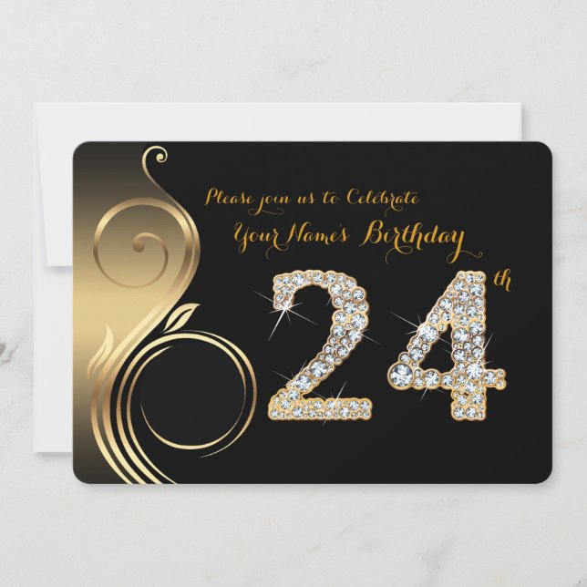 24.ª, Invitación por cumpleaños, Diamante número,  (Anverso)