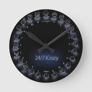 24/7 reloj de pared iCrazy del horario del friki