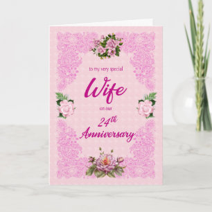 24° aniversario de la tarjeta de esposa con rosas 