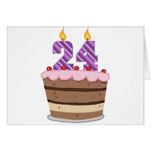 24 años en el pastel de cumpleaños