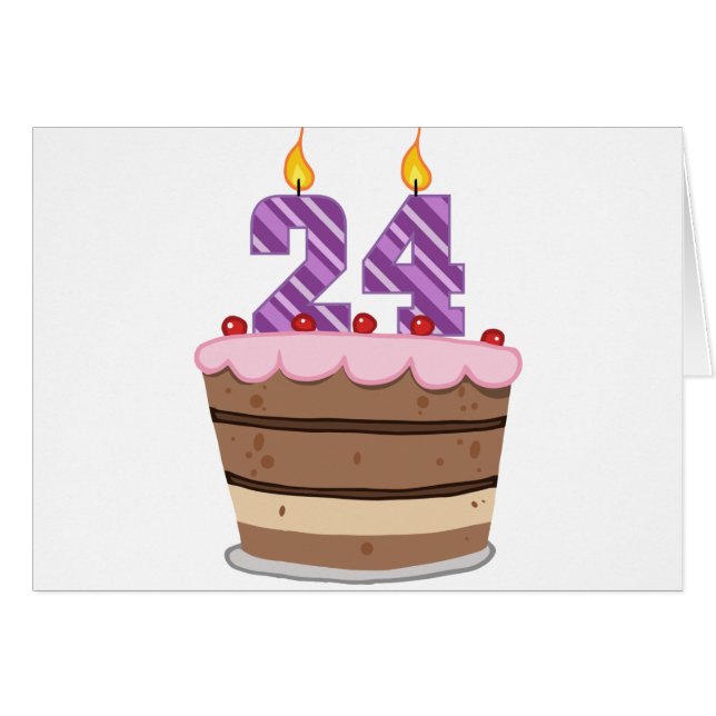 24 años en el pastel de cumpleaños (Anverso (Horizontal))