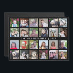 24 Collage de fotos Nombre de la familia - imán de<br><div class="desc">Una cuadrícula de 24 fotos con mucho espacio para muchas fotos y textos personalizados. Añade tus fotos favoritas a esta plantilla divertida. Puede usar fotos cuadradas o cualquier foto para esta cuadrícula. Para obtener los mejores resultados, recortar las fotos en cuadrados antes de subir. Si desea cambiar los colores o...</div>