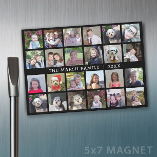 24 Collage de fotos Nombre de la familia - imán de