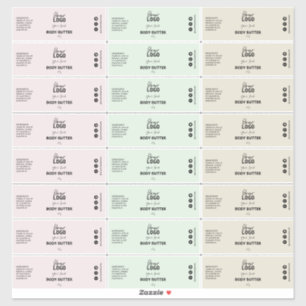 24 Etiquetas de manteca corporal con tema orgánico