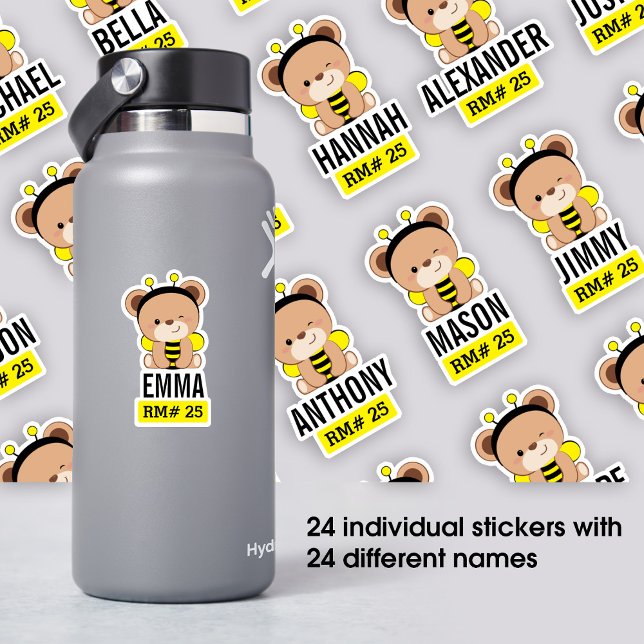 24 Pegatina de botellas de la escuela Bear Bee Cos (Subido por el creador)