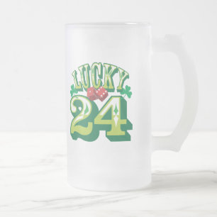 24 tazas de cerveza afortunada del vidrio