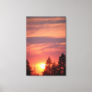 24" x 36" Lienzo de 2 paneles Atardecer rosa en Mo
