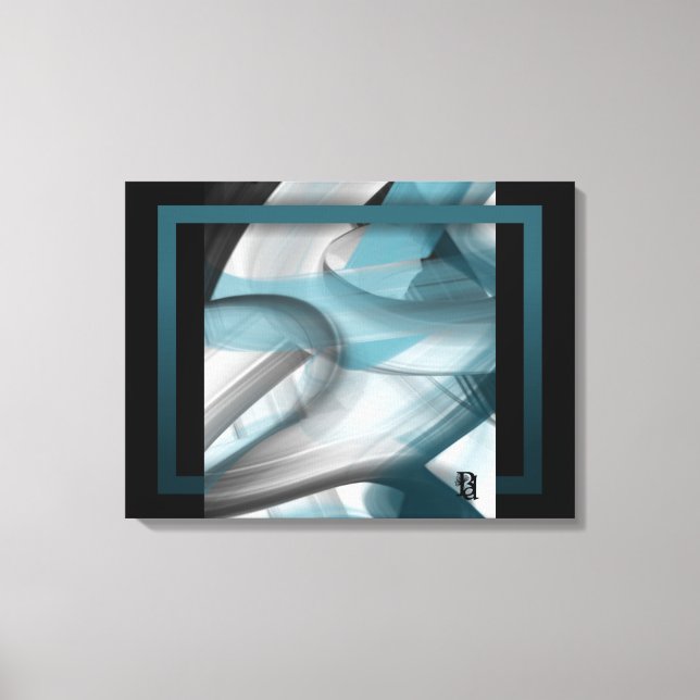 24x18" Arte abstracto de tendencia en lienzo negro (Anverso)