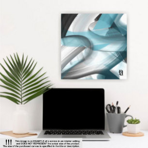 24x24" Tendencia Resumen de lienzo de arte azul bl