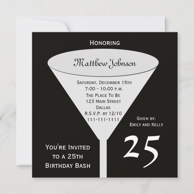 25ª invitación a fiesta de cumpleaños 25º Bash (Anverso)
