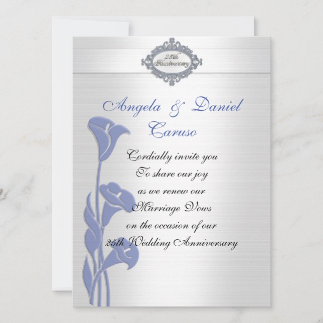 25º aniversario Invitación a las lilas azules (Anverso)