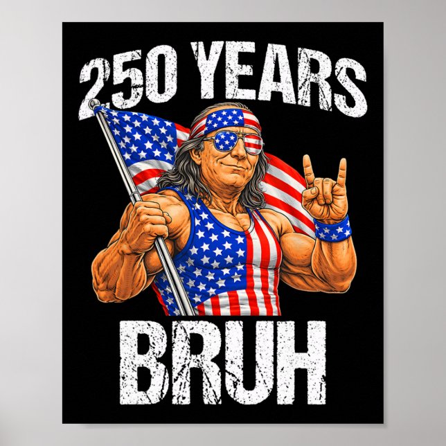 250 años Bruh Ben Franklin Señal de Roca 250 Anive (Frente)