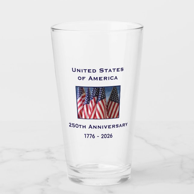 250th Anniversary USA Patriotic American Flag Pint (Anverso)