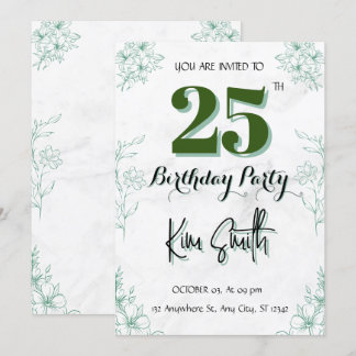 25.ª invitación de cumpleaños