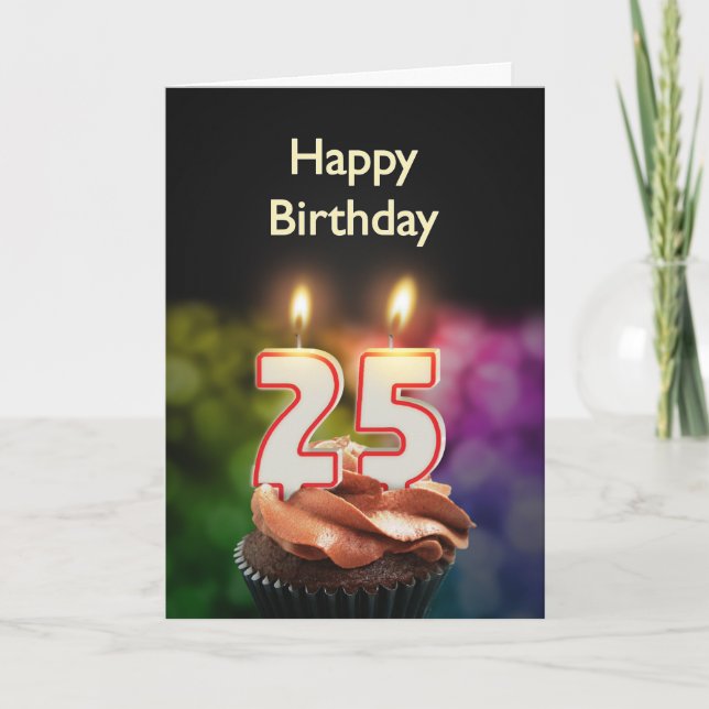 25.ª tarjeta de cumpleaños con velas (Anverso)