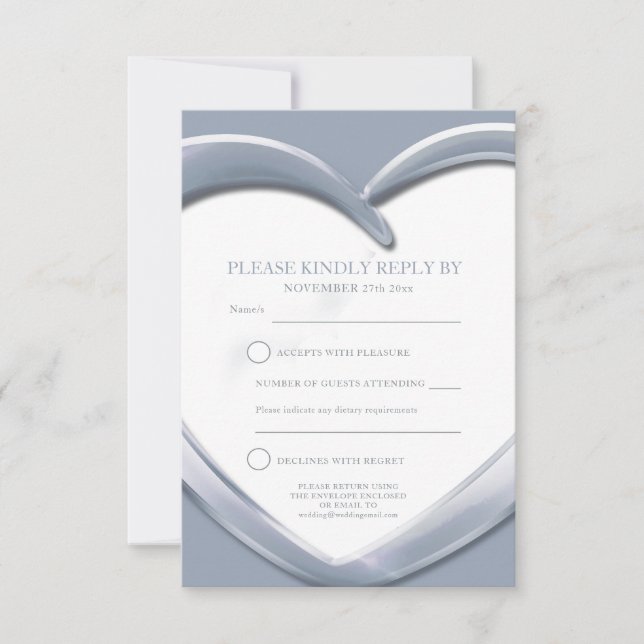 25.ª tarjeta de respuesta al corazón del aniversar (Anverso)