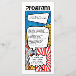 25 4x9 Programa de Boda Comic Strip Book Pop Art