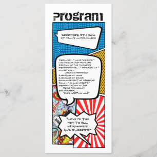 25 4x9 Programa de Boda Comic Strip Book Pop Art