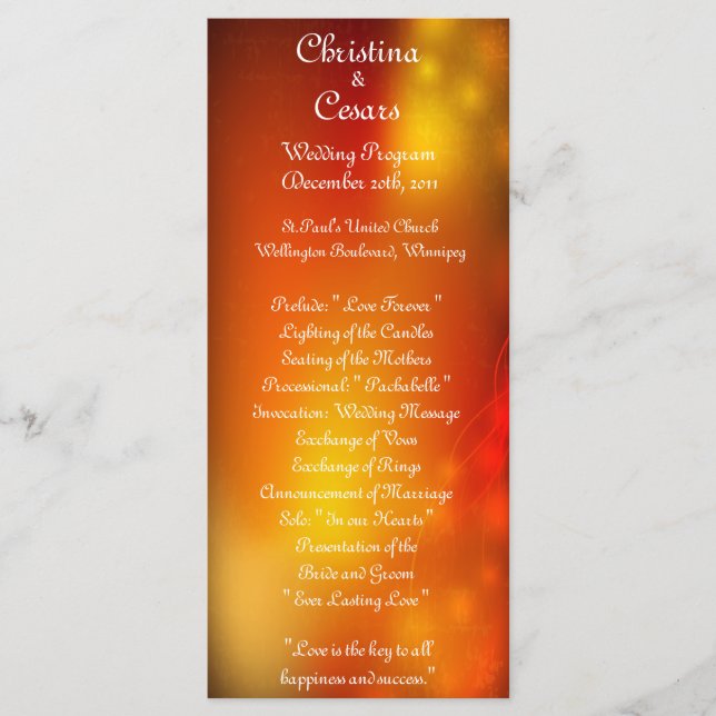 25 4x9 Programa de Boda Linterna Marroquí (Anverso)