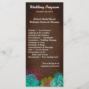 25 4x9 Programa de Boda Neon Spring Floral Flor