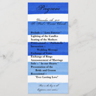 25 4x9 Programa de Boda Ombre Stripe Blue Line Fad