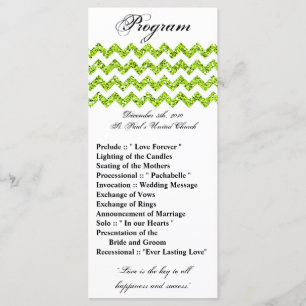 25 4x9 Programa de Boda Purpurina Cal Chevron Zig