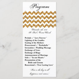 25 4x9 Programa de Boda Purpurina de oro Chevron Z