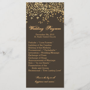 25 4x9 Programa de Boda Relieve metalizado dorado 