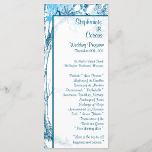 25 4x9 Programa de Bodas Árbol Azul / Copos de nie