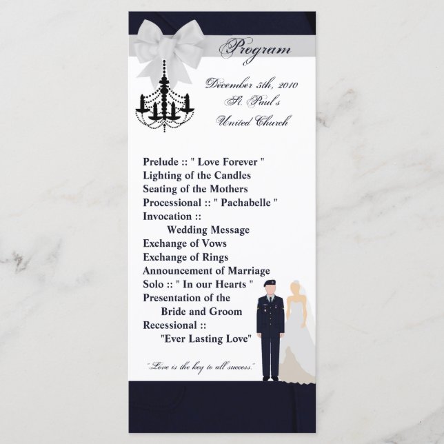 25 4x9 Programa de Bodas ARMY Uniforme Blues Bride (Anverso)