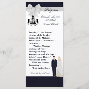25 4x9 Programa de Bodas ARMY Uniforme Blues Bride