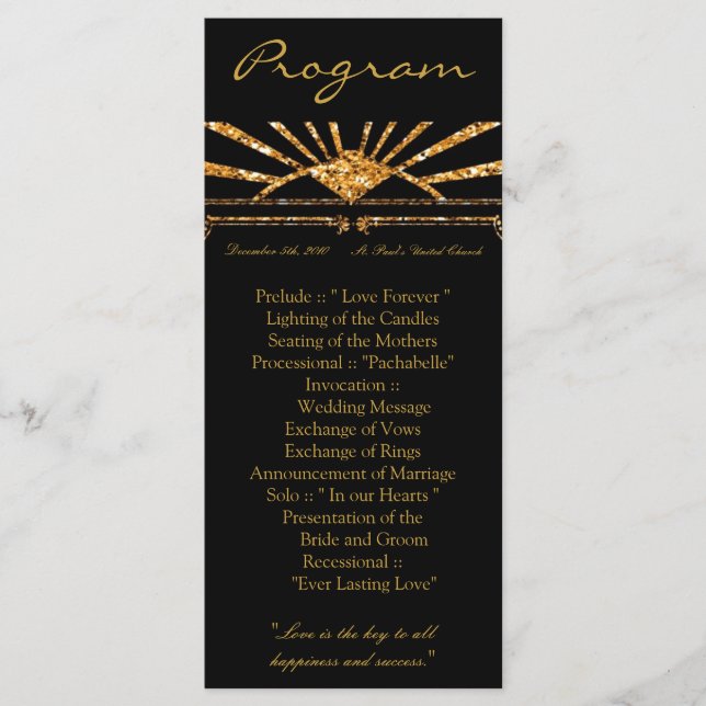 25 4x9 Programa de Bodas Art Deco Roaring Gatsby d (Anverso)