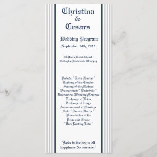 25 4x9 Programa de Bodas Blue Seahorse stripes Bea