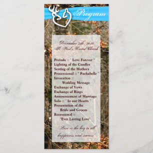 25 4x9 Programa de Bodas Cazando Camo de Deer Doe