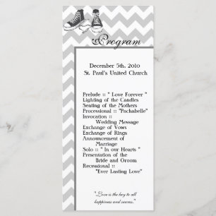 25 4x9 Programa de Bodas Chevron Stripe Zig Zag Pr