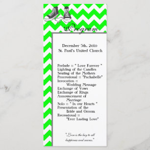25 4x9 Programa de Bodas Chevron Stripe Zig Zag Pr