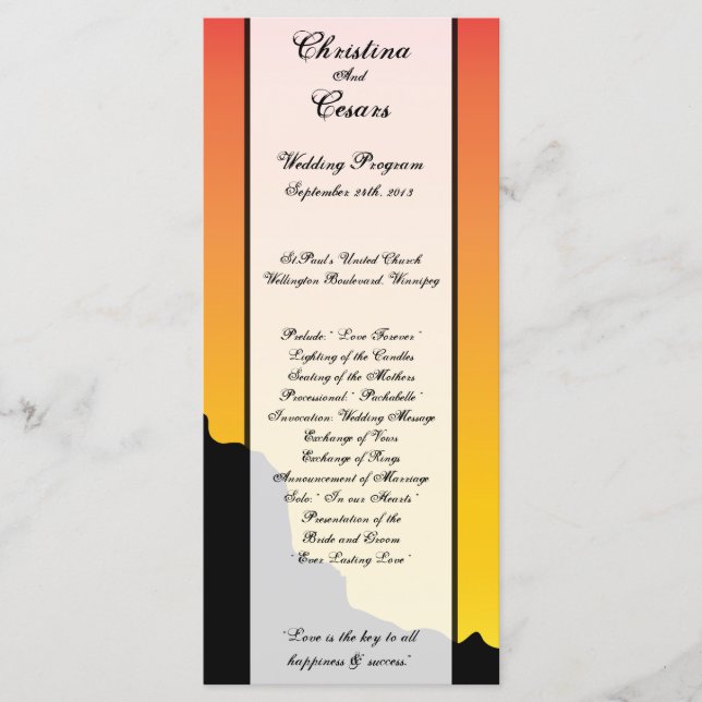 25 4x9 Programa de Bodas Desert Mountain Sunset Re (Anverso)