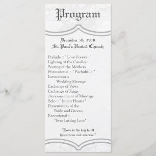 25 4x9 Programa de bodas Impresión de encaje blanc