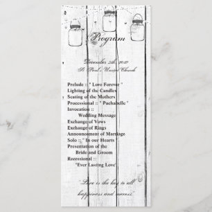 25 4x9 Programa de Bodas Mason Jar String Lights