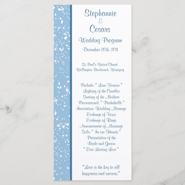 25 4x9 Programa de Bodas Navidades Blue de inviern (Anverso)
