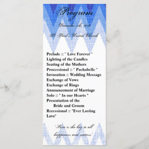 25 4x9 Programa de Bodas Ombre Azul Chevron
