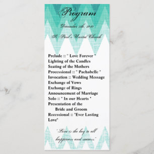 25 4x9 Programa de Bodas Ombre Chevron Verde azula