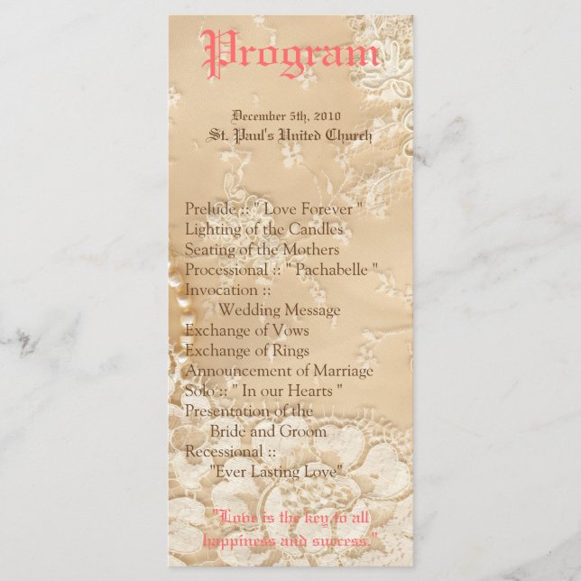 25 4x9 Programa de Bodas País Vint Victoriano de e (Anverso)