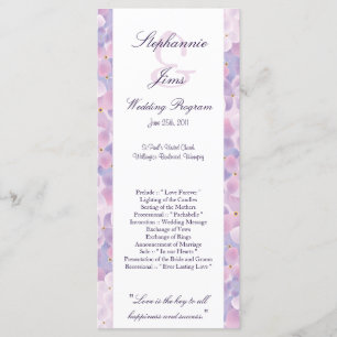 25 4x9 Programa de bodas Púrpura Hydrangea